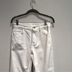 Zara White Ripped White Jeans
